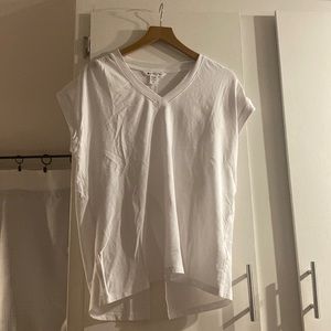Plain white Athleta T-shirt knot back